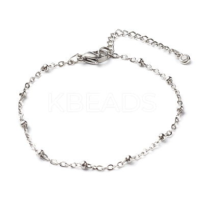 Tarnish Resistant 304 Stainless Steel Paperclip & Satellite Chains Bracelet Set X-BJEW-JB06524-1