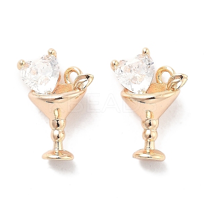 Brass Glass Charms KK-M102-32G-1