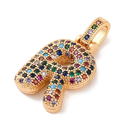 Brass Micro Pave Cubic Zirconia Pendants KK-C076-29R-G02-1