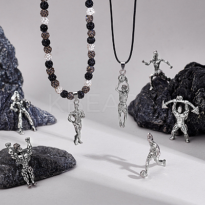 7Pcs 7 Styles Tibetan Style Alloy Pendants TIBE-PH0002-42-1