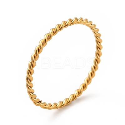 304 Stainless Steel Twist Rope Finger Ring for Women RJEW-P036-01G-F-1