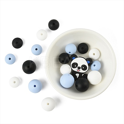 40Pcs 10 Styles Silicone Beads SIL-FS0001-27A-1
