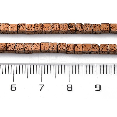 Electroplated Natural Lava Rock Beads Strands G-A256-B01-02F-1