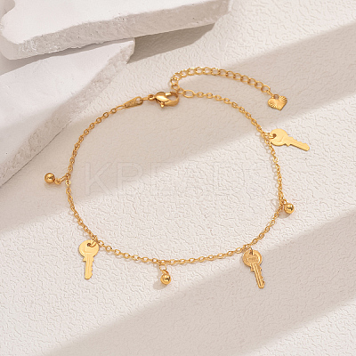 Fashionable Vintage Beach Style Brass Fringed Adjustable Anklets for Women RU9531-3-1