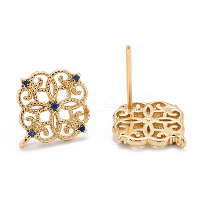 Brass Stud Earring Findings KK-K251-05G-02-1