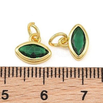 Brass Pave Cubic Zirconia Charms CU-CBA3D67-11G-07-1