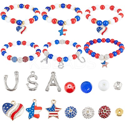 DIY Independence Day Bracelet Making Kit DIY-SC0021-69-1
