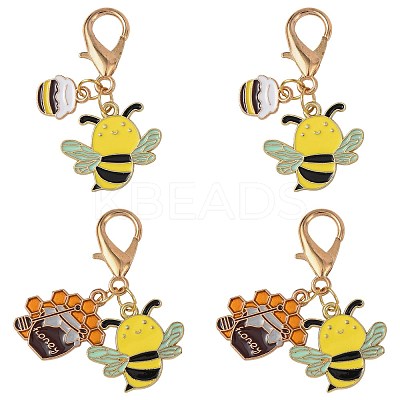 10Pcs 2 Styles Alloy Enamel Pendant Decorations HJEW-FS00090-1