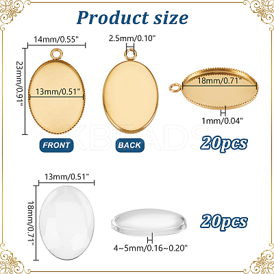 DIY Blank Oval Pendant Making Kits DIY-PH0021-46-1
