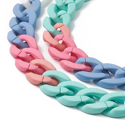 Acrylic Curb Chain Mobile Strap HJEW-JM00976-1