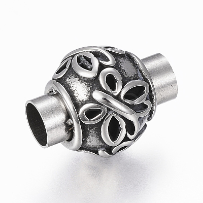 304 Stainless Steel Magnetic Clasps with Glue-in Ends STAS-F130-98AS-1