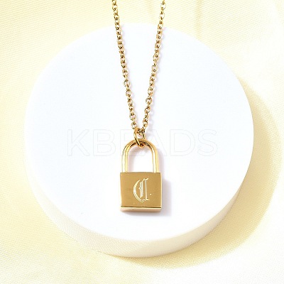 304 Stainless Steel Rolo Chain Pendant Necklaces NJEW-S444-01G-03-1