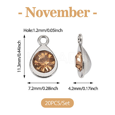 20Pcs Faceted Glass Charms RGLA-TADJ0001-01D-1