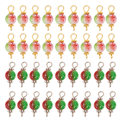100Pcs 2 Colors Spray Painted Resin Connector Charms FIND-AR0003-09-1