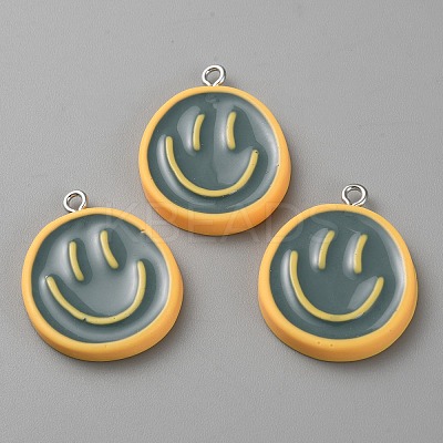 Opaque Resin Enamel Pendants LS-RESI-WH0036-20H-1