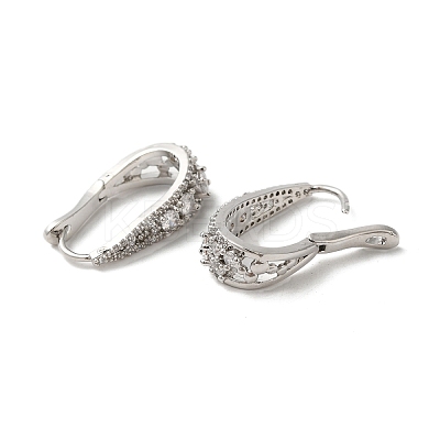 Teardrop Rack Plating Brass Micro Pave Cubic Zirconia Hoop Earrings EJEW-A027-07P-1