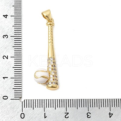 Brass Micro Pave Clear Cubic Zirconia Pendants KK-Z150-17G-1
