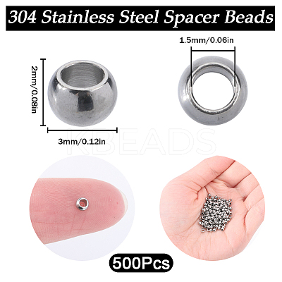 304 Stainless Steel Spacer Beads STAS-SC0006-87A-1