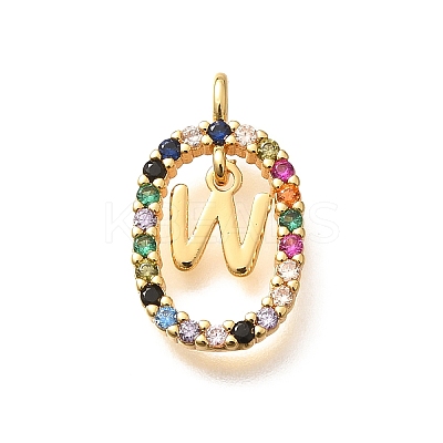 Brass Micro Pave Cubic Zirconia Pendants ZIRC-P123-01G-W02-1