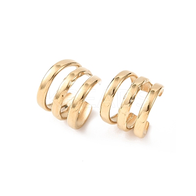 304 Stainless Steel Triple C-Shaped Cuff Earrings EJEW-K268-82G-1