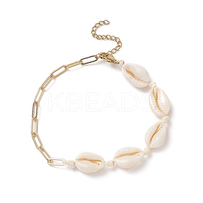 4Pcs 4 Style Natural Shell Beaded Anklets Set AJEW-AN00526-1