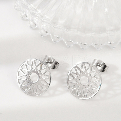 304 Stainless Steel Stud Earrings for Women EJEW-Z089-11P-1
