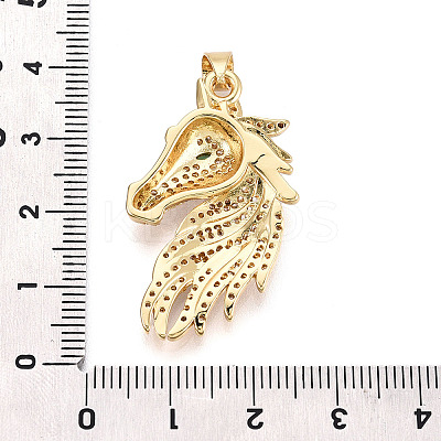 Brass Micro Pave Clear Cubic Zirconia Pendants KK-T080-04G-1