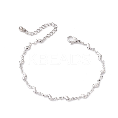 304 Stainless Steel Bar Link Chains Bracelets BJEW-JB11496-02-1