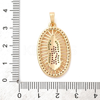 Religion Theme Brass Micro Pave Cubic Zirconia Pendants ZIRC-I032-71G-1-1