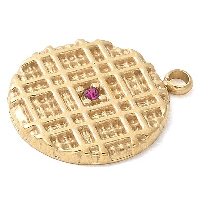 Ion Plating(IP) 304 Stainless Steel with Rhinestone Charms STAS-Q345-02G-01-1