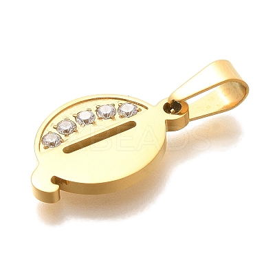 Ion Plating(IP) 304 Stainless Steel Rhinestone Pendants STAS-U035-01G-Q-1