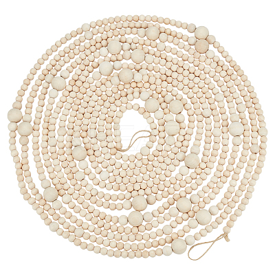 Wood Beads Pendant Decorations for Christmas Decorations HJEW-WH00207-1