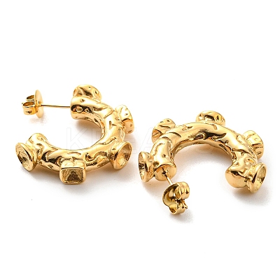 304 Stainless Steel C-shape Stud Earring Findings EJEW-B023-13G-1