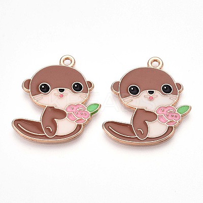 Alloy Enamel Pendants ENAM-T022-02E-02-1