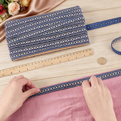 Polyester Centipede Braided Wavy Ribbon OCOR-WH0070-319C-1