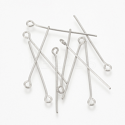 Tarnish Resistant 304 Stainless Steel Eye Pin STAS-S076-74-30mm-1