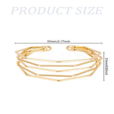 1Pc European Style Iron Cuff Bangles for Women BJEW-LP0012-01-1