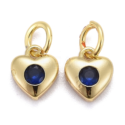 Brass Micro Pave Cubic Zirconia Charms KK-P192-07-1