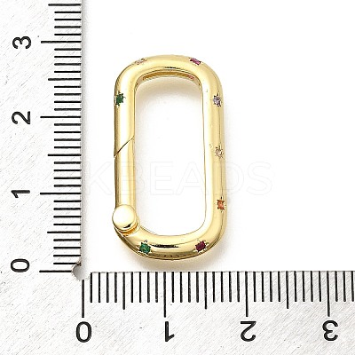 Brass Micro Pave Cubic Zirconia Spring Gate Rings KK-Z093-01G-1
