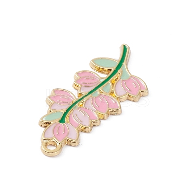 Light Gold Plated Alloy Enamel Pendants LS-ENAM-D065-01KCG-05-1