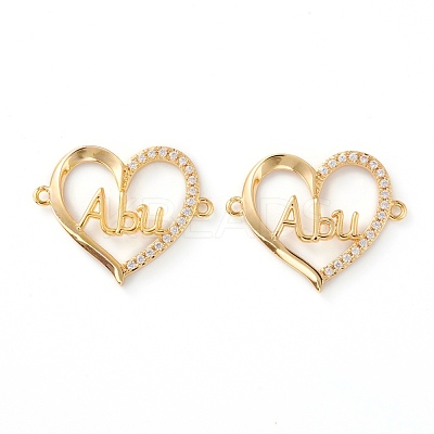 Brass Micro Pave Clear Cubic Zirconia Links ZIRC-Z007-18G-1