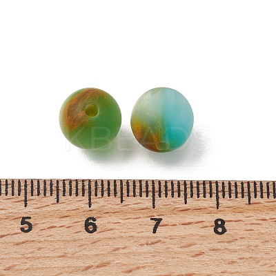 Frosted & Painted Resin Beads RESI-H044-04-1
