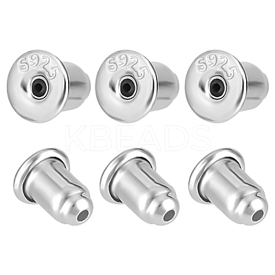 10Pairs 925 Sterling Silver Ear Nuts STER-BBC0007-59-1