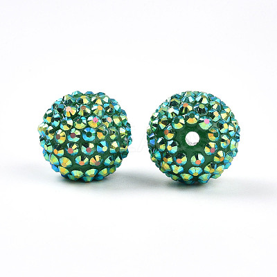 Chunky Resin Rhinestone Bubblegum Ball Beads RESI-S256-20mm-SAB13-1