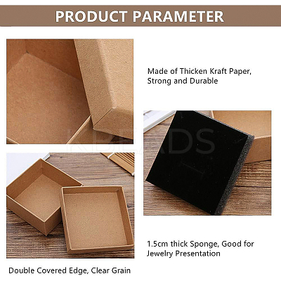 Kraft Paper Cardboard Jewelry Boxes CBOX-BC0001-09-1