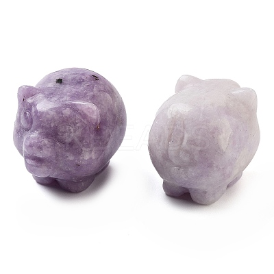 Natural Lepidolite/Purple Mica Stone Carved Figurines DJEW-L023-C11-1