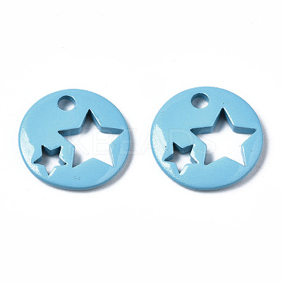 Spray Painted Brass Charms LS-KK-Q252-003D-1