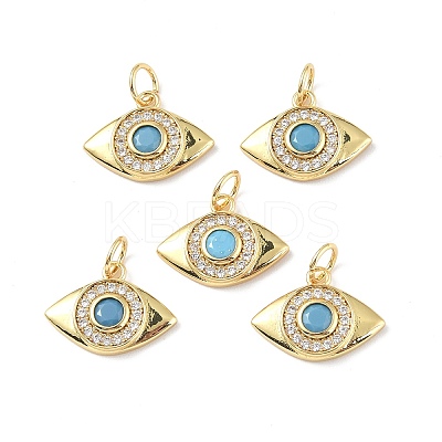 Brass Micro Pave Clear Cubic Zirconia Pendants KK-E068-VF352-1