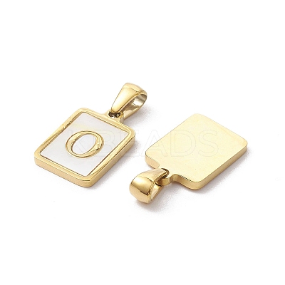 Ion Plating(IP) 304 Stainless Steel Pave Shell Pendants STAS-G327-01G-O-1