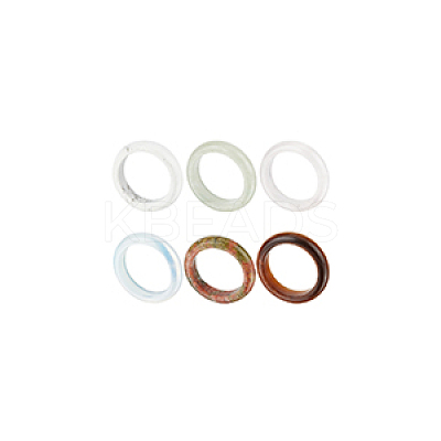 6Pcs 6 Styles Natural & Synthetic Gmestone Finger Rings for Unisex RJEW-BC0001-25-1